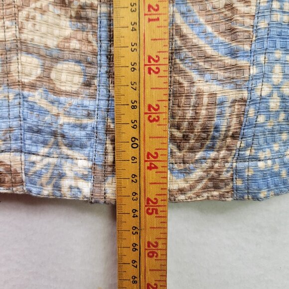 2007 Deadstock Multiples Missy Nantucket Quilted Jacket L Cotton Brown Blue - Picture 10 of 10